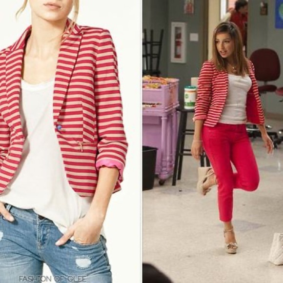 ZARA TRF Collection Pink Cream Tan Stripe Blazer Jacket Size Small Bloggers Fav - Picture 12 of 12